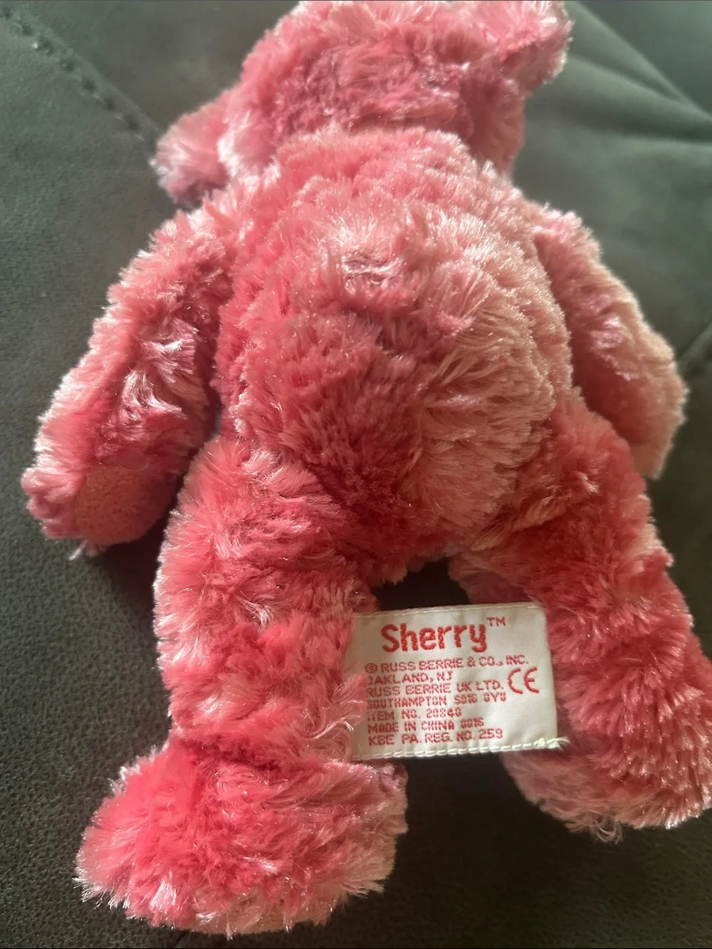 Russ Berrie Pink Plush Teddy Bear and a vintage collectible from 1990s.
